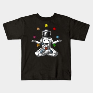 Space Astronaut Planets Meditation Kids T-Shirt